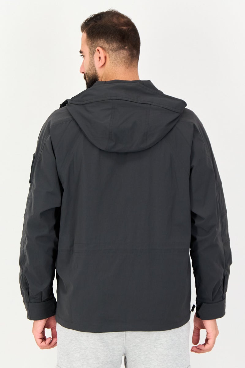 adidas Originals Men Sportswear Fit Long Sleeve Outdoor Jacket, Grey - Image 3